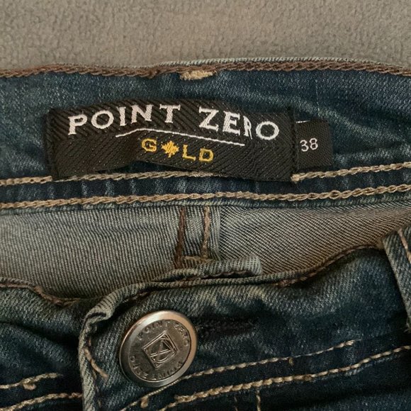 Point Zero Gold Mens Blue Denim Stretch Jeans Size 38x38 - Picture 3 of 6